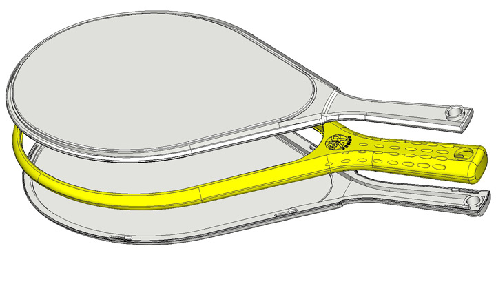 <b>Frescobol Racquet 3D Model</b><span><br /> Designed by <b><a href='/success-stories/keeping-the-ball-in-the-air/'>Celso Santos</a></b> of <b>Rio 21</b> • Created in <a href='/3d-modeling/3d-modeling-cobalt.html'>Cobalt CAD & 3D Modeling Software</a></span>