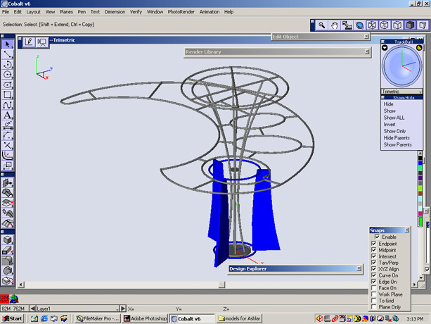 <b>NEC-2 Exhibit</b><span><br /> Designed by <b>Joe Donley</b> for <b>Moss, Inc.</b> • Created in <a href='/3d-modeling/3d-modeling-cobalt.html'>Cobalt CAD & 3D Modeling Software</a></span>