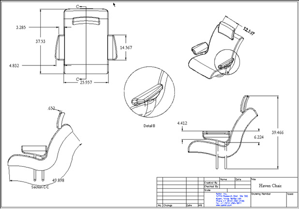 <b>Haven Chair</b><span><br /> Designed by <b><a href='/success-stories/art-ceiling-fans-and-square-roots/'>Mark Gajewski</a></b> for <b>G Squared</b> • Created in <a href='/3d-modeling/3d-modeling-cobalt.html'>Cobalt CAD & 3D Modeling Software</a></span>